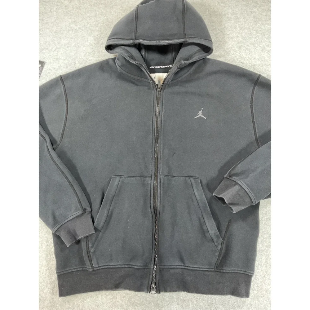 Jordan Sport Dri-FIT Full Zip Hoodie Mens Large Black Jumpman Fleece 2691